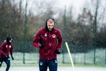 Vidéo : l'entraînement du jour sous les flocons lillois
