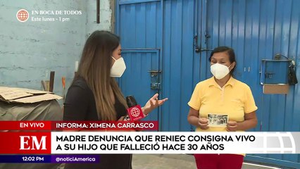 Madre denuncia que RENIEC consigna vivo a su hijo que falleció hace 30 años | Edición Medio Día