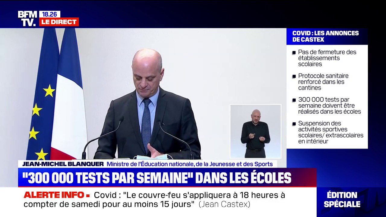 Jean Castex: "Nombre d'étudiants ressentent de vraies difficultés psychologiques (...) c'est, pour le gouvernement, une source de préoccupation majeure"
