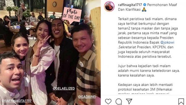 Berkumpul Tanpa Masker Usai Divaksin, Raffi Ahmad Minta Maaf