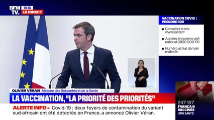 Olivier Véran: "70.000 personnes de plus" se sont faites vacciner ce jeudi