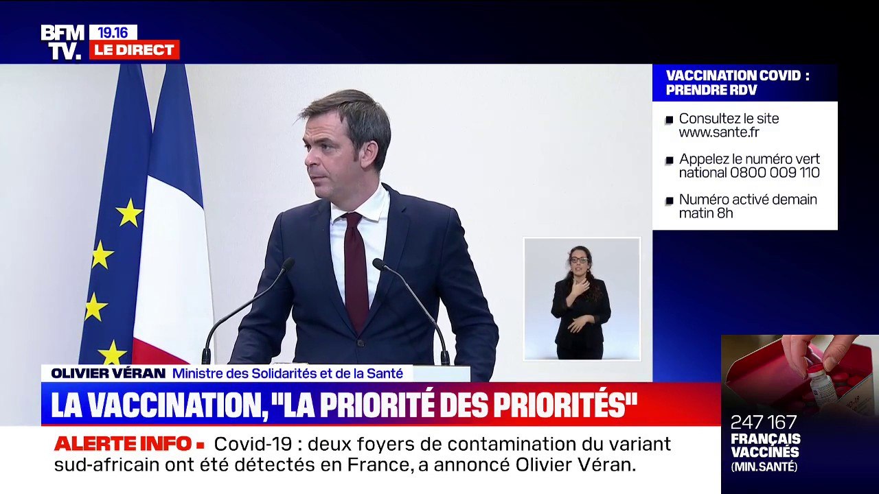Olivier Véran: "70.000 personnes de plus" se sont faites vacciner ce jeudi