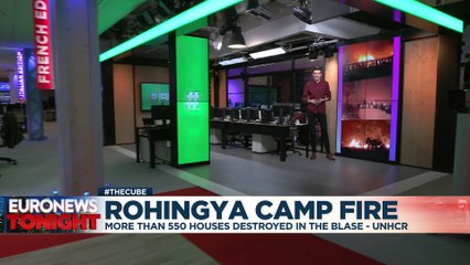 Fire razes hundreds of homes at Rohingya refugee camp in Bangladesh