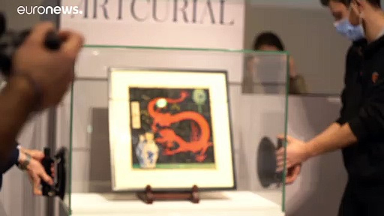 Rekordpreis für Hergé-Zeichnung zum "Tim-und-Struppi"-Band "Der blaue Lotos"