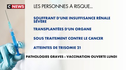 Pathologies graves : vaccination ouverte lundi