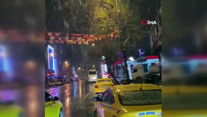Beklenen kar yağışı Arnavutköy'de başladı