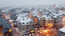Beyaza bürünen İstanbul havadan görüntülendi