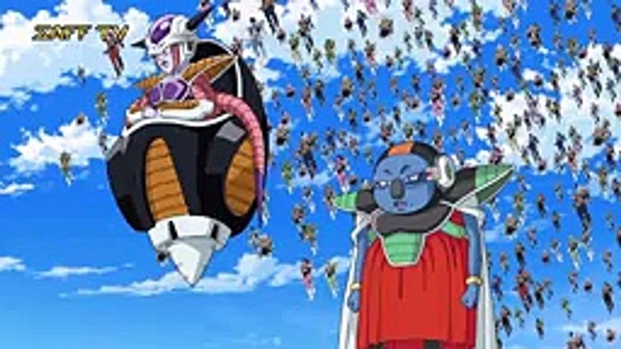 شاهد لحظة تحول غوكو للسوبر بلو لأول مرة ,غوكو ينقذ غوهان من جيش فريزا