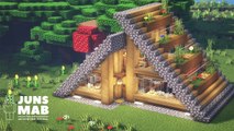 Minecraft __ Survival Cabin Tutorial｜How to Build a Survival Triangle House #125