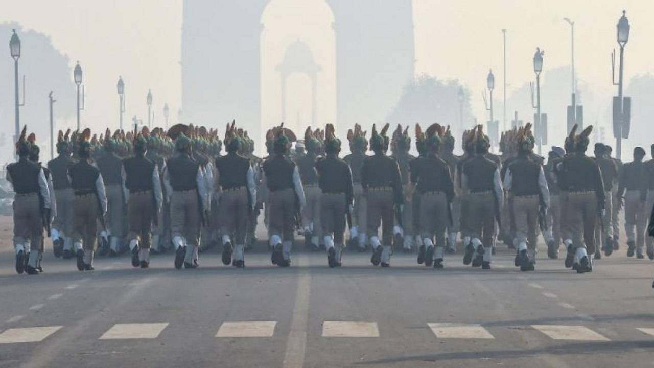 Republic Day parade practice at Rajpath