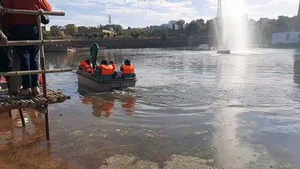 जड़ा तालाब में चली नावें, शहर को मिली नौकायन की सौगात