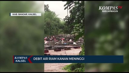 Debit Air Waduk Riam Kanan Meninggi, Ratusan Keramba Jala Apung Terseret Arus