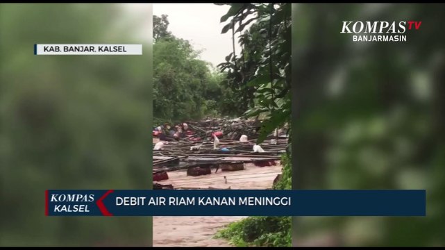 Debit Air Waduk Riam Kanan Meninggi, Ratusan Keramba Jala Apung Terseret Arus