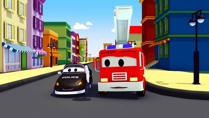La Super Patrouille: camion de pompier et voiture de police, avec le Tracteur et le Train à Car City