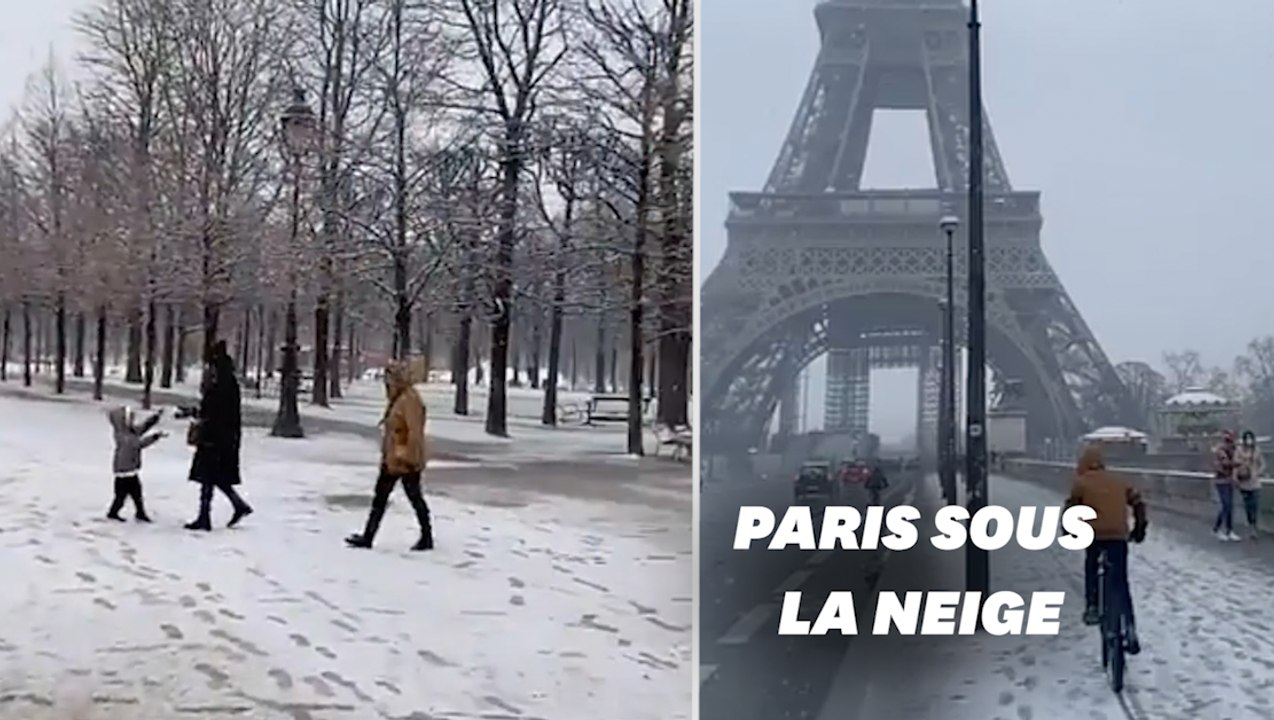 Les images des chutes de neige à Paris et dans le Nord de la France