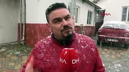 Edremit Körfezi'ne 4 yıl sonra kar yağdı