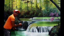 ✔Como Pintar un Mural Paisaje con RIO de Agua Natural en Acrílica❤ - YouTube