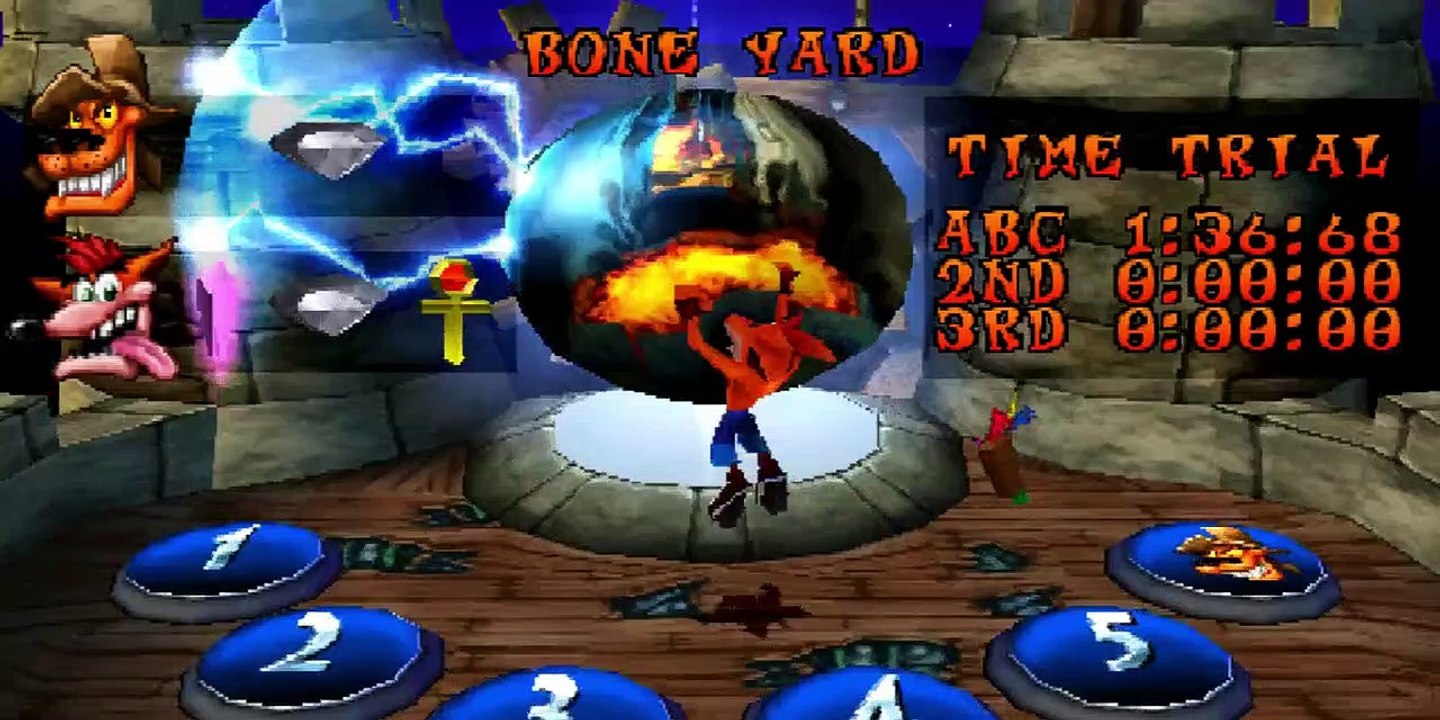 Crash Bandicoot 3 - Bone Yard Secret Gem (Red Gem Path) - PLAYSTATION SONY