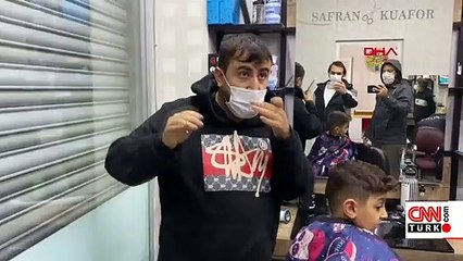 Ekiplere aldırış etmeden tıraşa devam etti | Video