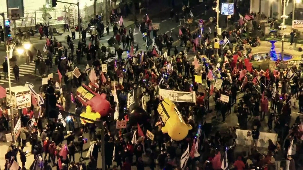 Trotz Kälte: Proteste gegen Benjamin Netanjahu