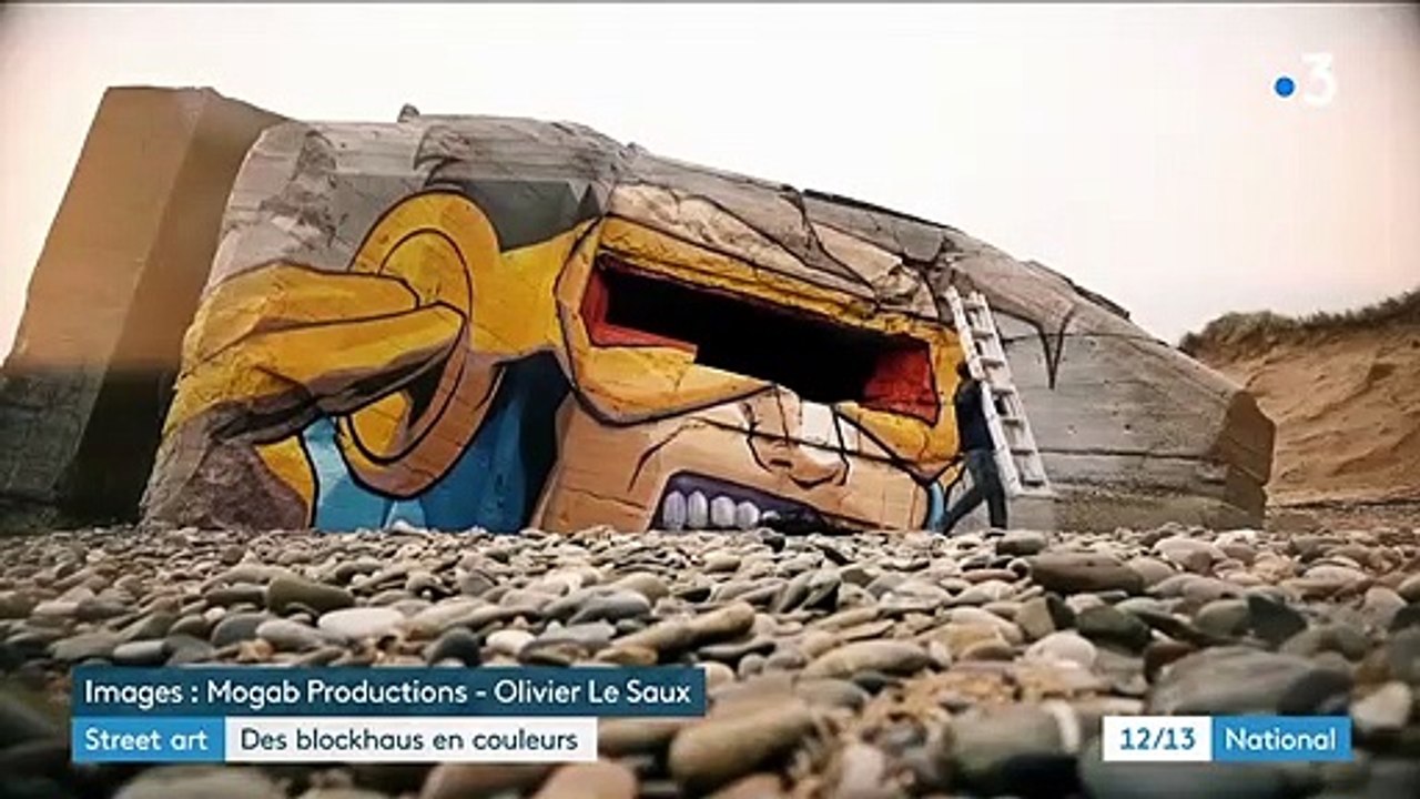 Street art : des œuvres éphémères redonnent vie à des blockhaus de la Seconde Guerre mondiale