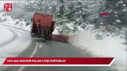 Yaylada mahsur kalan 8 kişi kurtarıldı