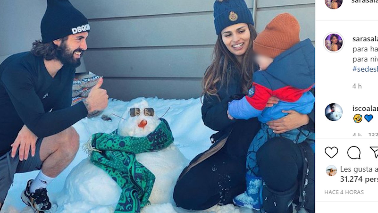 Sara Sálamo e Isco Alarcón hacen un "muñeco de hielo nivel experto"