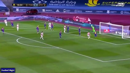 ملخص مباراة برشلونة واتلتيك بلباو 1-1 اهداف مجنونة - نهائي كأس السوبر