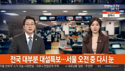 [날씨] 전국 대부분 대설특보…서울 오전 중 다시 눈