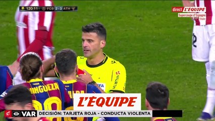 Messi reçoit le premier rouge de sa carrière avec le Barça - Foot - ESP - SuperCoupe