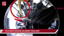 Otobüste yolcunun parasını çalarken kameraya yakalandı