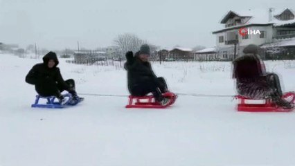 Traktör Arkasında Kızak Keyfi