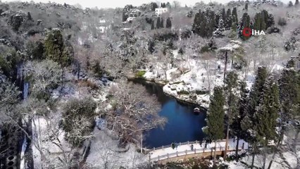 Yıldız Parkı'ndan Masalsı Kar Manzaraları Havadan Görüntülendi