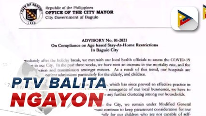 15-yrs old and below ditoy Baguio City, saan a mapalubusan a pumanaw iti balay da agingga Feb. 1