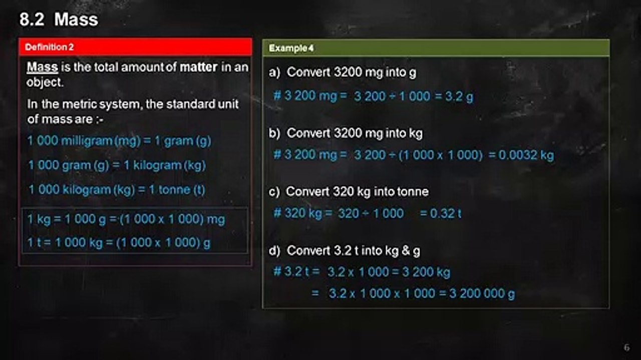 Mathematics  (Middle School 1 / Class 6) - Basic Measurements