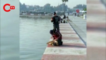 Oltasına martı takıldı, ne yapacağını şaşırdı