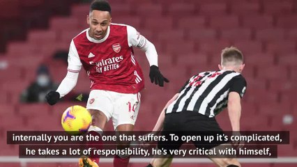 Download Video: Arteta delighted to see Aubameyang emerge from 'difficult period' with Newcastle double