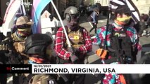 Heavily armed Trump supporters march ahead of Biden inauguration