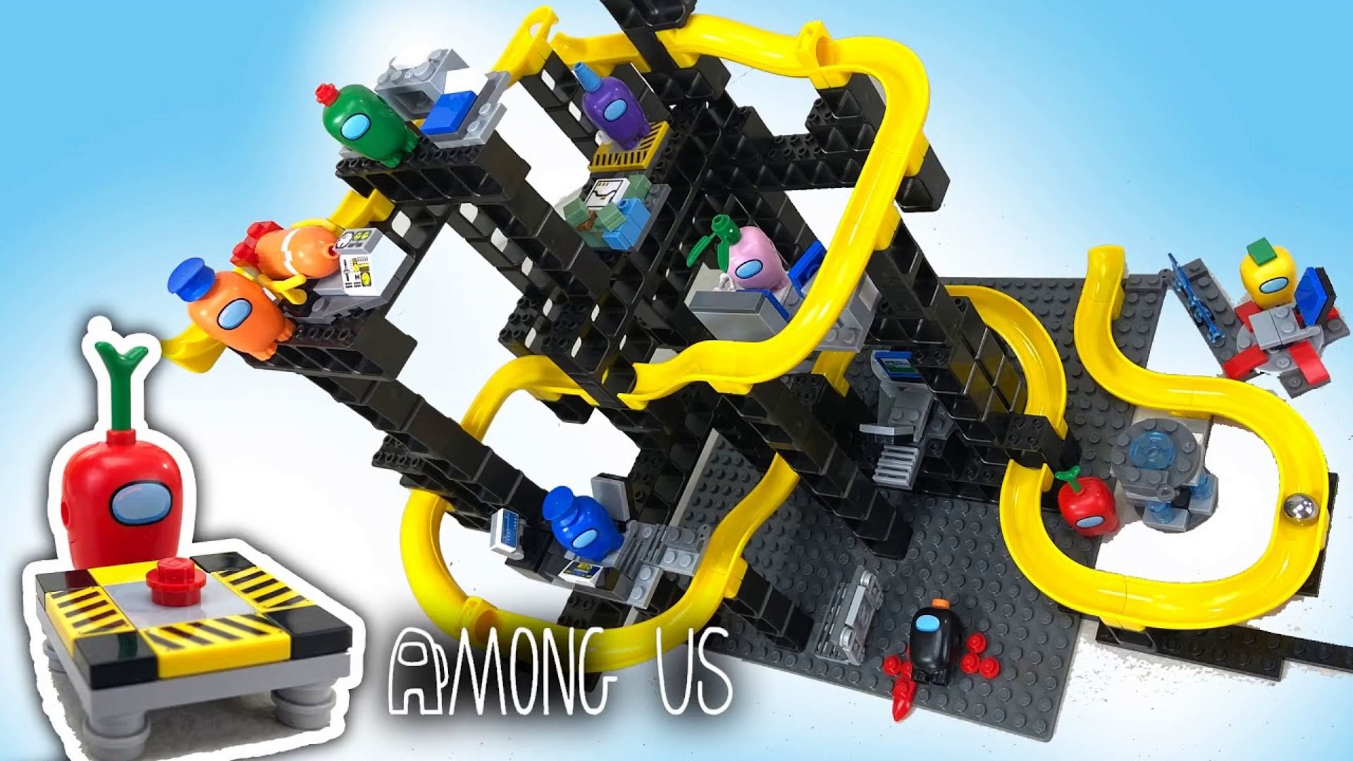 ⁣AMONG US Marble Run with Lego and Hubelino (Interactive movie)