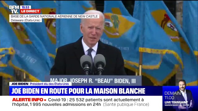 C'est un moment très émouvant pour moi : Joe Biden prend la parole dans le Delaware avant son départ pour Washington