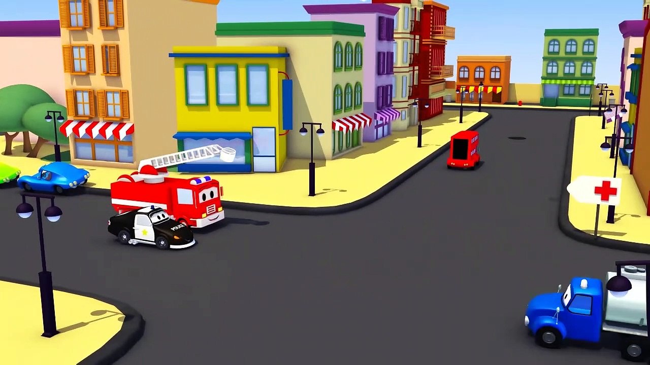 La Super Patrouille: camion de pompier et voiture de police, et l'Ambulance à Car City