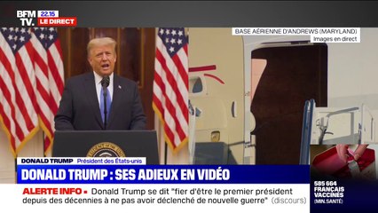 Donald Trump aux Américains: "Être votre président a été un honneur que je ne pourrais décrire"