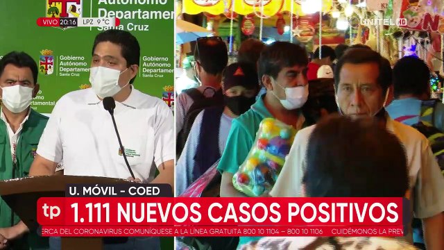 Santa Cruz reporta 1.111 nuevos casos, la segunda jornada con más contagios desde que se inició la pandemia