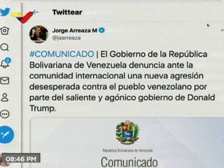 Venezuela denuncia ante comunidad internacional nueva agresión del gobierno saliente de Donald Trump