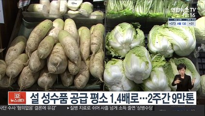 설 성수품 공급 평소 1.4배로…2주간 9만톤