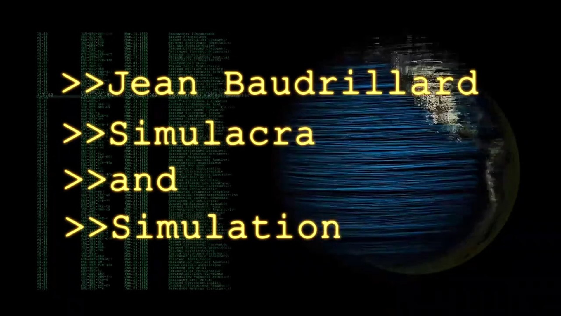 Simulation, Jean Baudrillard