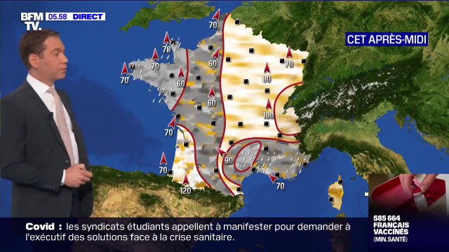 Un temps pluvieux prévu sur le Nord-Ouest et le Sud-Est du pays ce mercredi