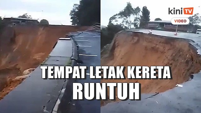 Tempat letak kereta Taman Negara Kinabalu runtuh akibat hujan lebat