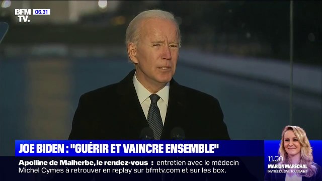 Joe Biden a rendu hommage aux 400.000 victimes américaines du Covid-19, la veille de son investiture