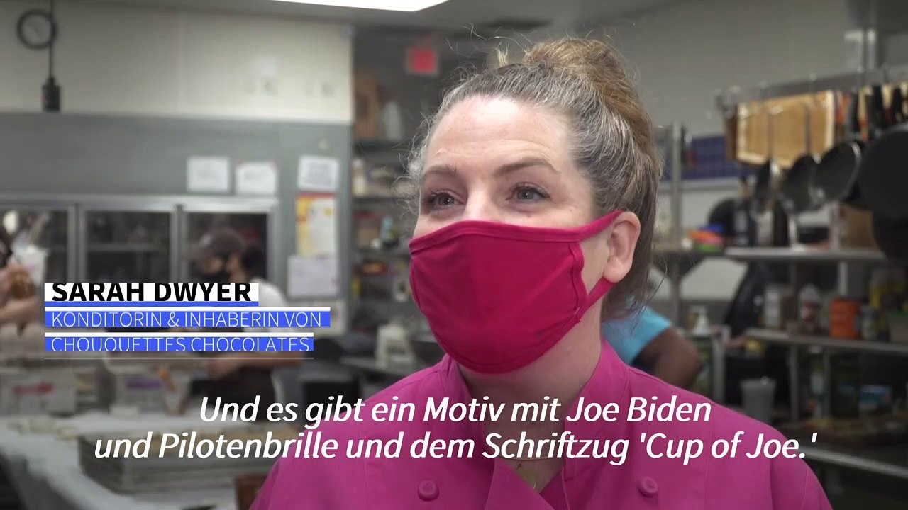 Politische Pralinen: Joe Biden aus Schokolade